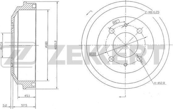 Zekkert BS-5421 - Brake Drum autospares.lv