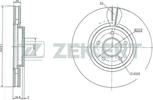 Zekkert BS-5428 - Brake Disc autospares.lv