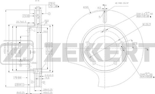 Zekkert BS-5475 - Brake Disc autospares.lv