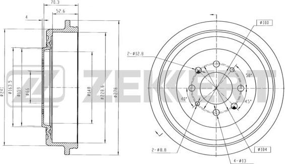 Zekkert BS-5478 - Brake Drum autospares.lv