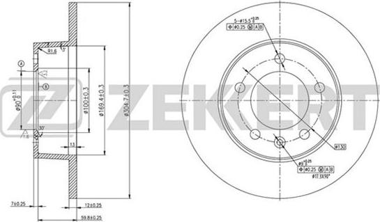 Zekkert BS-5596 - Brake Disc autospares.lv