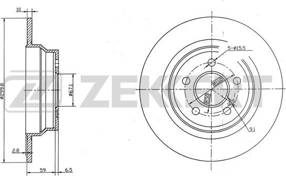 Zekkert BS-5598 - Brake Disc autospares.lv