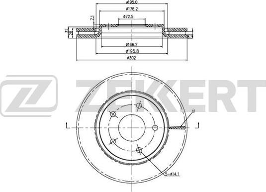 Zekkert BS-5505B - Brake Disc autospares.lv