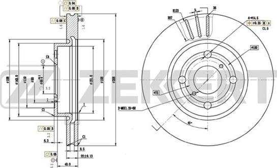 Zekkert BS-5507 - Brake Disc autospares.lv