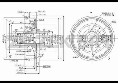 Zekkert BS-5518 - Brake Drum autospares.lv