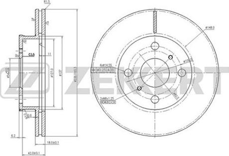 Zekkert BS-5588 - Brake Disc autospares.lv