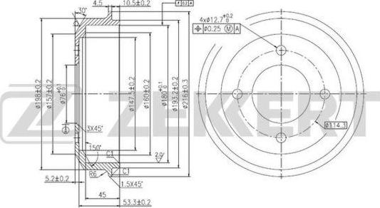 Zekkert BS-5587 - Brake Drum autospares.lv