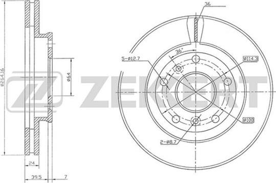 Zekkert BS-5698 - Brake Disc autospares.lv