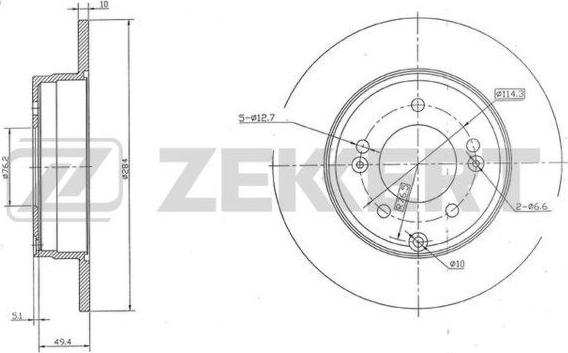 Zekkert BS-5640 - Brake Disc autospares.lv