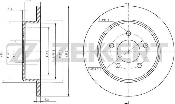 Zekkert BS-5654B - Brake Disc autospares.lv