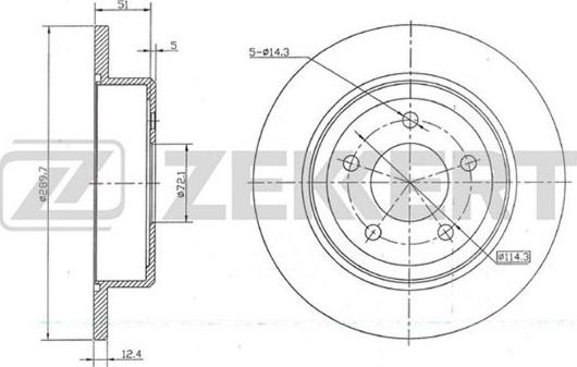 Zekkert BS-5654 - Brake Disc autospares.lv