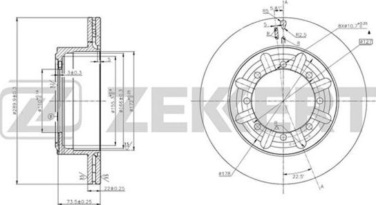 Zekkert BS-5666 - Brake Disc autospares.lv