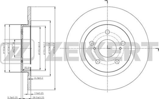 Zekkert BS-5663 - Brake Disc autospares.lv