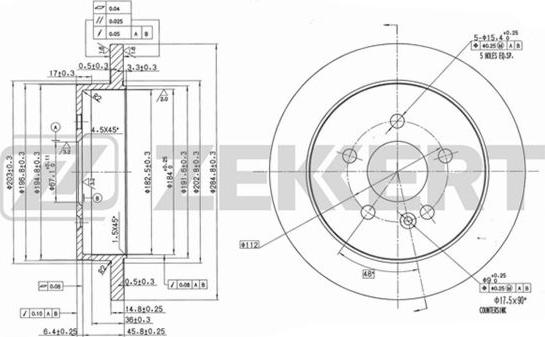 Zekkert BS-5606 - Brake Disc autospares.lv