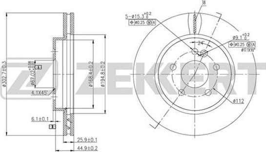 Zekkert BS-5601 - Brake Disc autospares.lv