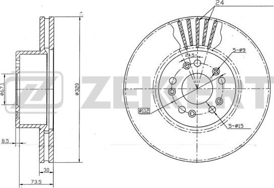 Zekkert BS-5602 - Brake Disc autospares.lv