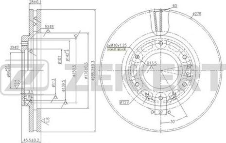 Zekkert BS-5607 - Brake Disc autospares.lv