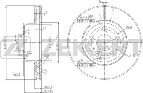 Zekkert BS-5610 - Brake Disc autospares.lv