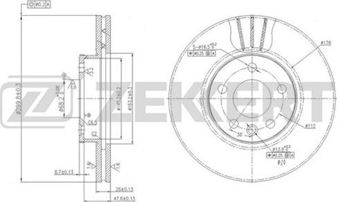 Zekkert BS-5612 - Brake Disc autospares.lv