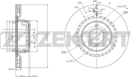 Zekkert BS-5689 - Brake Disc autospares.lv