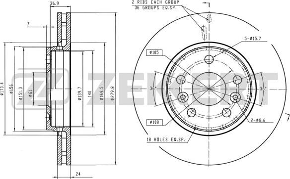 Zekkert BS-5631B - Brake Disc autospares.lv