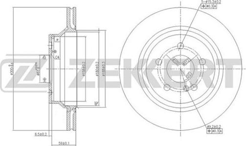 Zekkert BS-5633 - Brake Disc autospares.lv