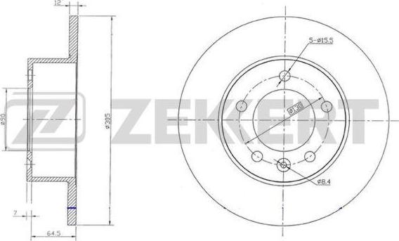 Zekkert BS-5632 - Brake Disc autospares.lv