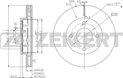 Zekkert BS-5629 - Brake Disc autospares.lv