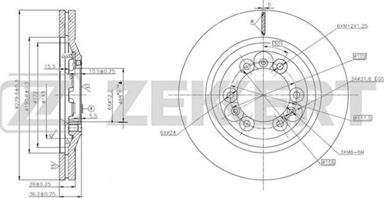 Zekkert BS-5671 - Brake Disc autospares.lv