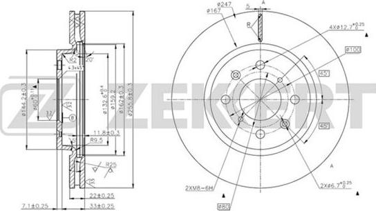 Zekkert BS-5678 - Brake Disc autospares.lv