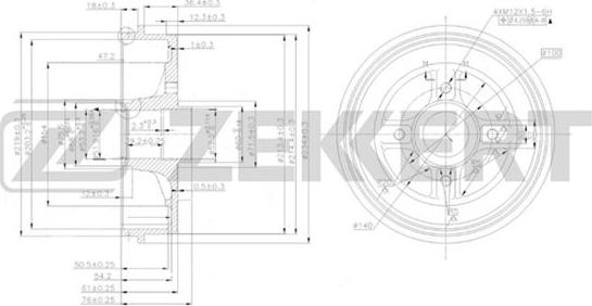 Zekkert BS-5090 - Brake Drum autospares.lv