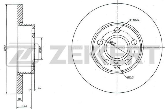 Zekkert BS-5093 - Brake Disc autospares.lv