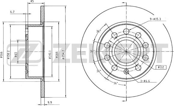 Zekkert BS-5044B - Brake Disc autospares.lv