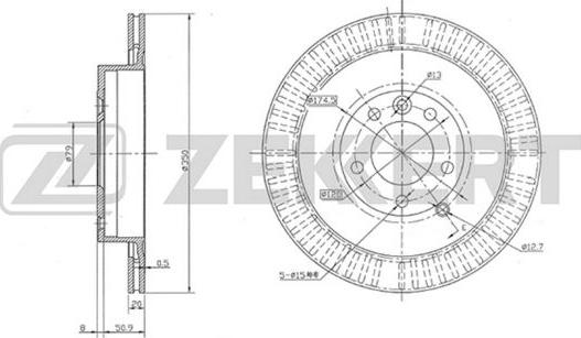 Zekkert BS-5046 - Brake Disc autospares.lv