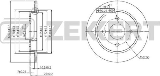 Zekkert BS-5040 - Brake Disc autospares.lv