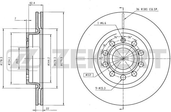 Zekkert BS-5041B - Brake Disc autospares.lv