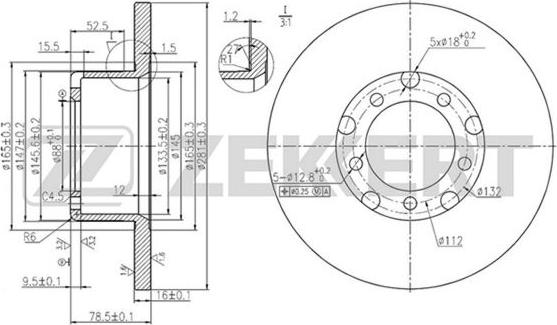 Zekkert BS-5055 - Brake Disc autospares.lv