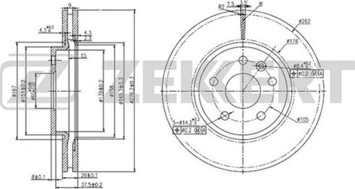 Zekkert BS-5050 - Brake Disc autospares.lv