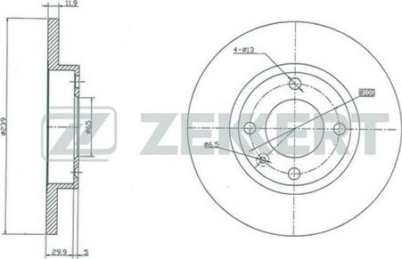 Zekkert BS-5069 - Brake Disc autospares.lv