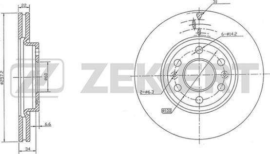 Zekkert BS-5000 - Brake Disc autospares.lv