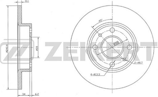 Zekkert BS-5007 - Brake Disc autospares.lv