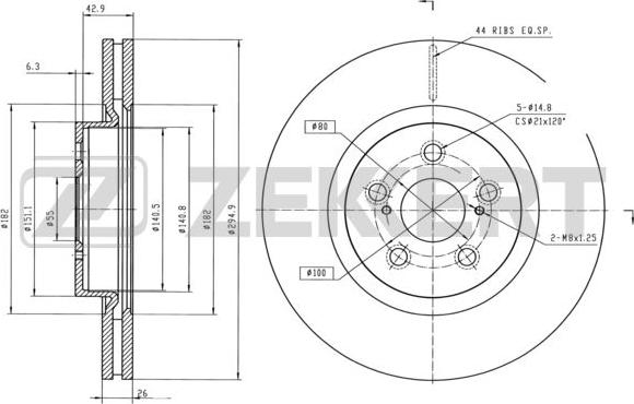 Zekkert BS-5015 - Brake Disc autospares.lv