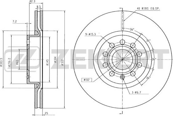 Zekkert BS-5016B - Brake Disc autospares.lv