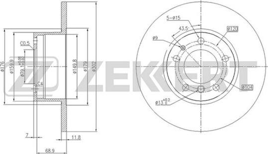 Zekkert BS-5018 - Brake Disc autospares.lv