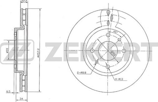 Zekkert BS-5086 - Brake Disc autospares.lv