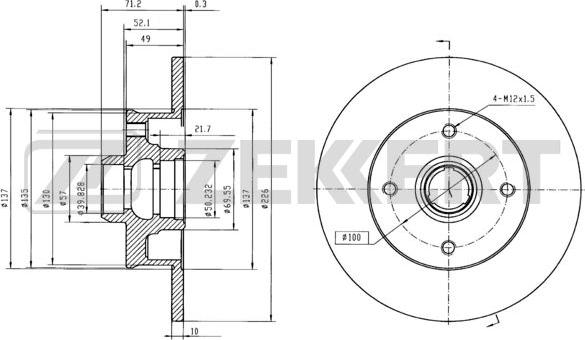 Zekkert BS-5087BZ - Brake Disc autospares.lv