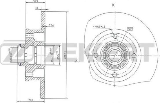 Zekkert BS-5087 - Brake Disc autospares.lv