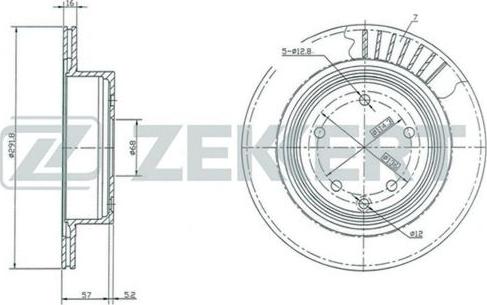 Zekkert BS-5036 - Brake Disc autospares.lv