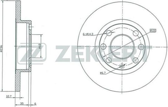 Zekkert BS-5033 - Brake Disc autospares.lv