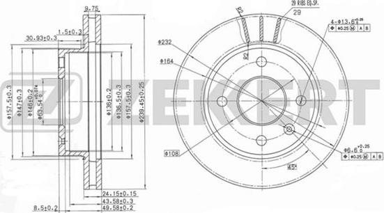 Zekkert BS-5037 - Brake Disc autospares.lv